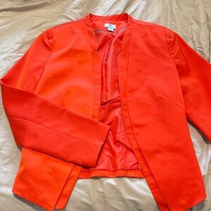 Bright Coral Open-Front Blazer Jacket